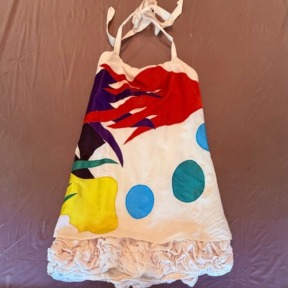 Alice + Olivia multicolor Silk Halter Dress with Ruffle Hem Size XS MSRP $595 - Picture 10 of 12